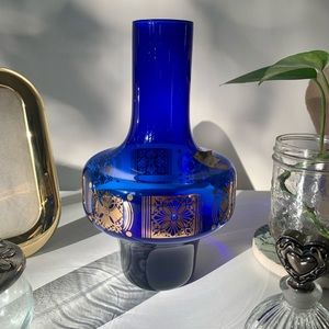 Vintage Cobalt Blue Handblown Vase